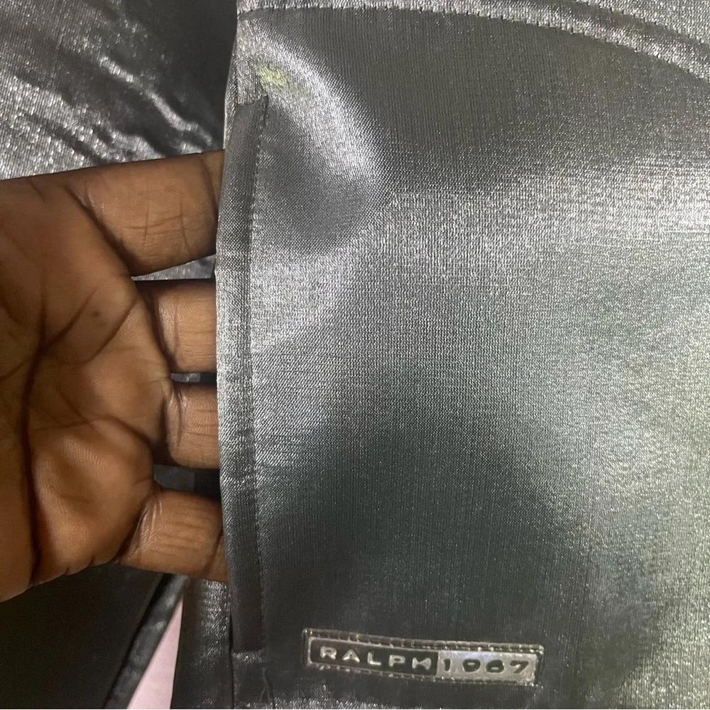 Vintage ‎ 2000s Y2K Ralph Ralph Lauren silver metallic cropped jacket medium